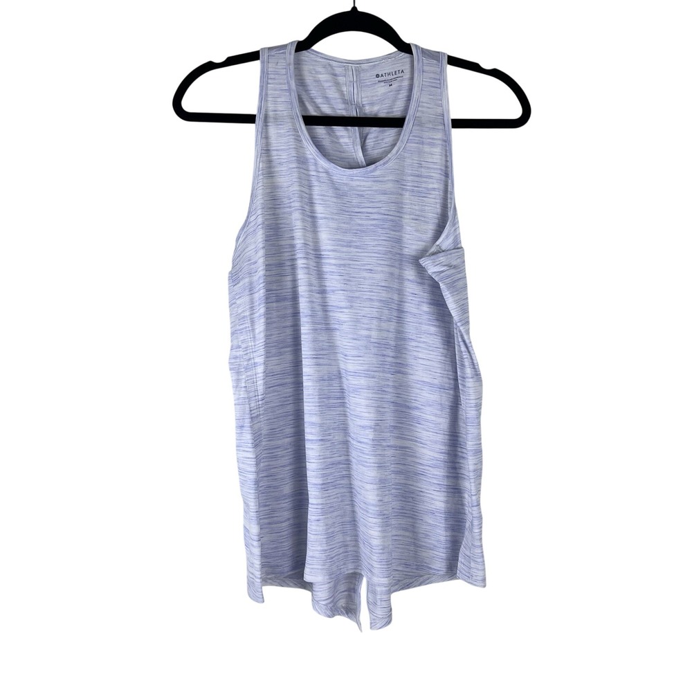 Athleta Essence Tie Back Tank Women M Purple Space Dye Sleeveless Active Top